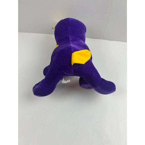 Toy Network Purple Dog Plush Stuffed Animal Yellow Spots Tongue Out 2003 NWT - Picture 6 of 12